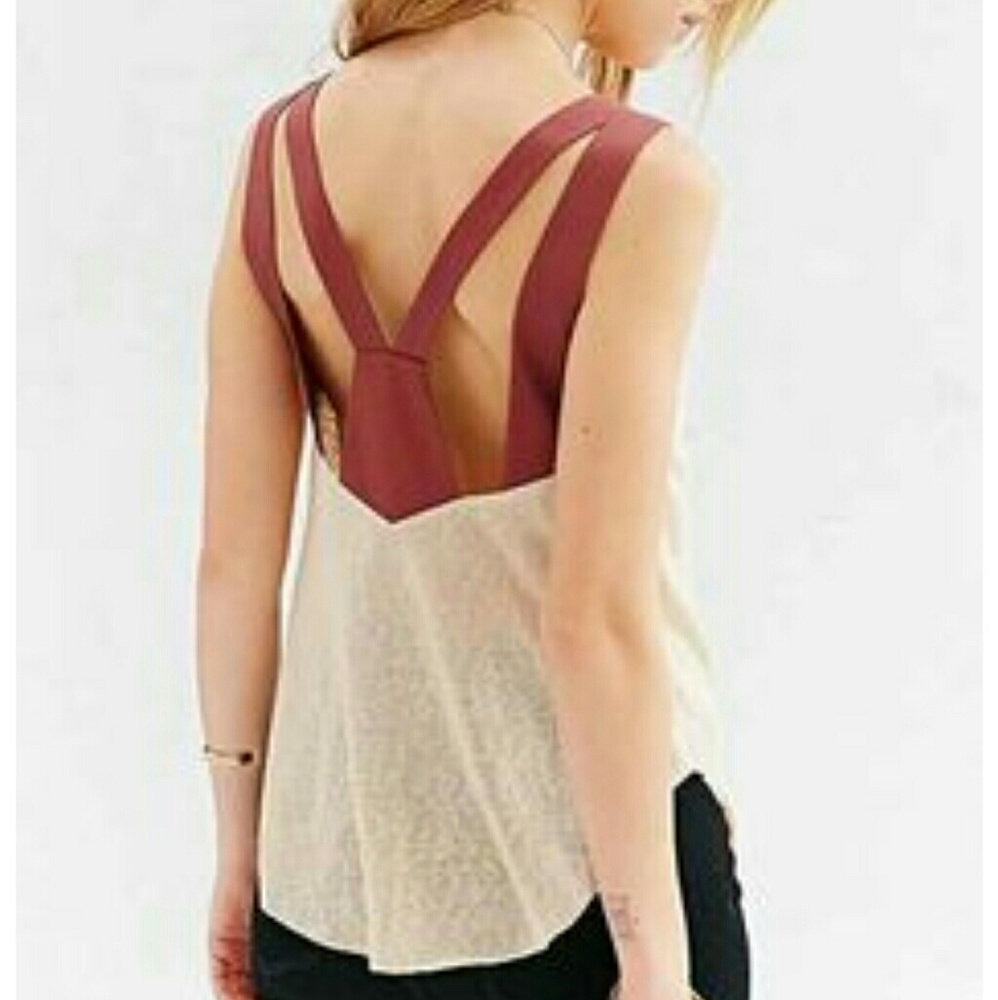 Strappy open back knit tank